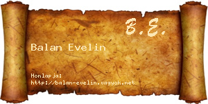 Balan Evelin névjegykártya